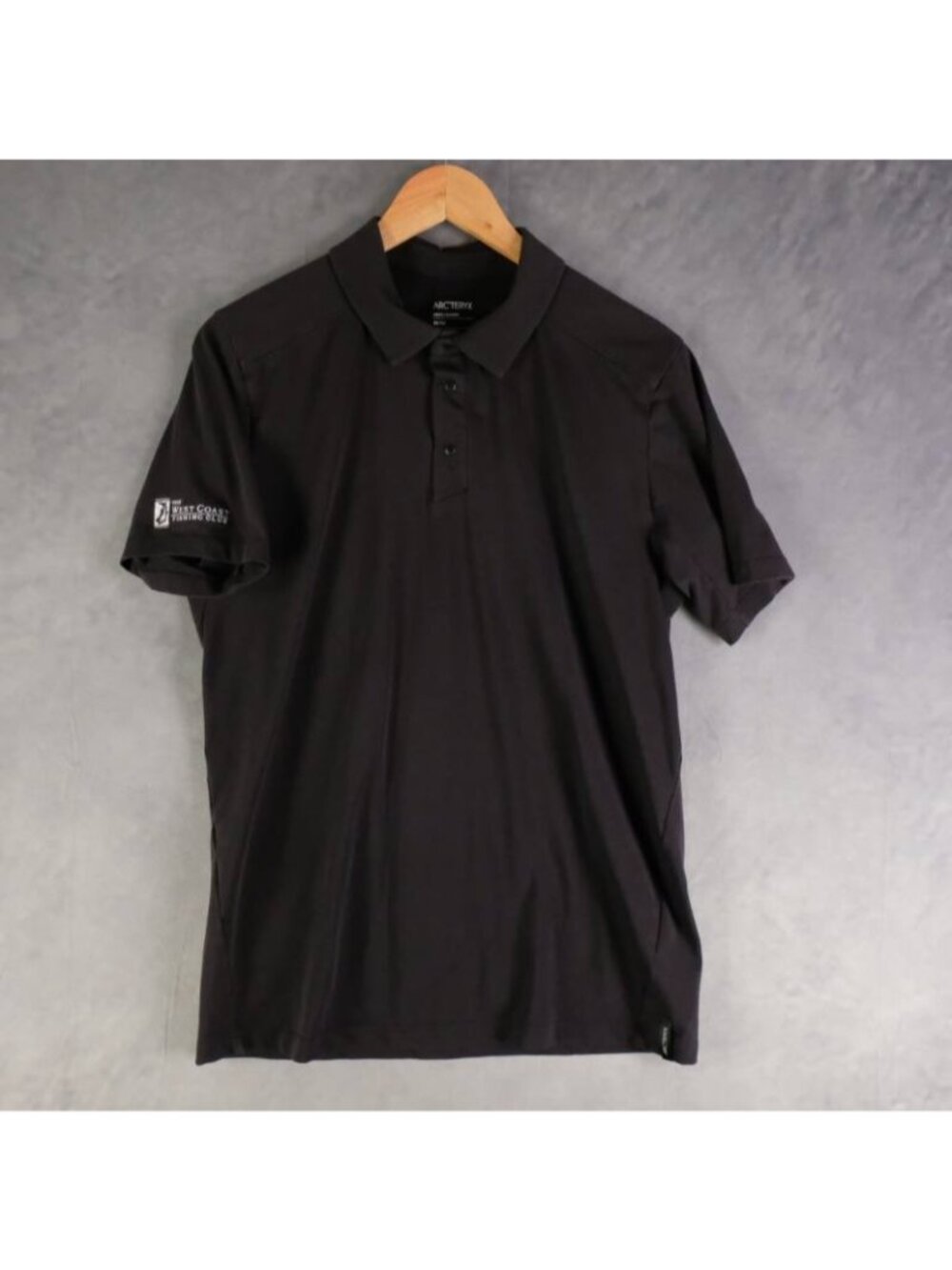 Arc'teryx Shirt Mens Medium Black Solid Captive Polo Cotton Blend